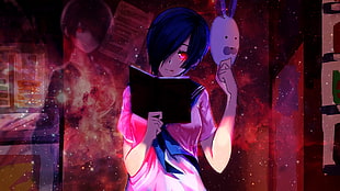 blue haired female anime character illustration, Kirishima Touka, Tokyo Ghoul HD wallpaper