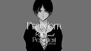 freedom faith and persistent text, Shingeki no Kyojin, anime, Eren Jeager HD wallpaper