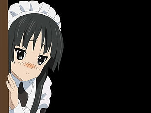 anime girl in white top hiding HD wallpaper