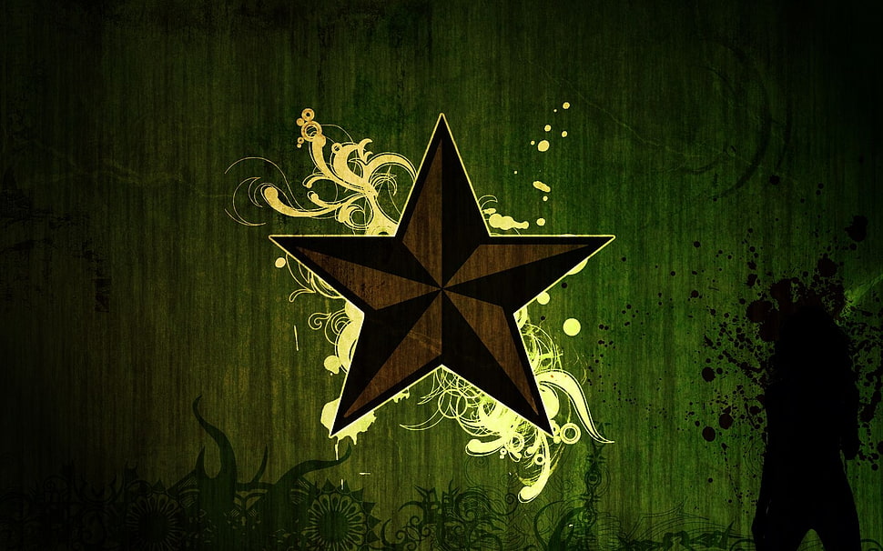 brown star illustration HD wallpaper