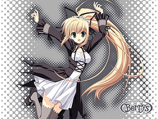 Anime Character wearing black and white dress