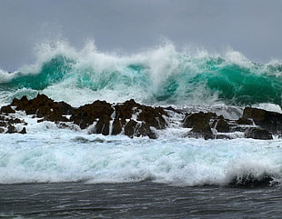 water waves, waves, water HD wallpaper