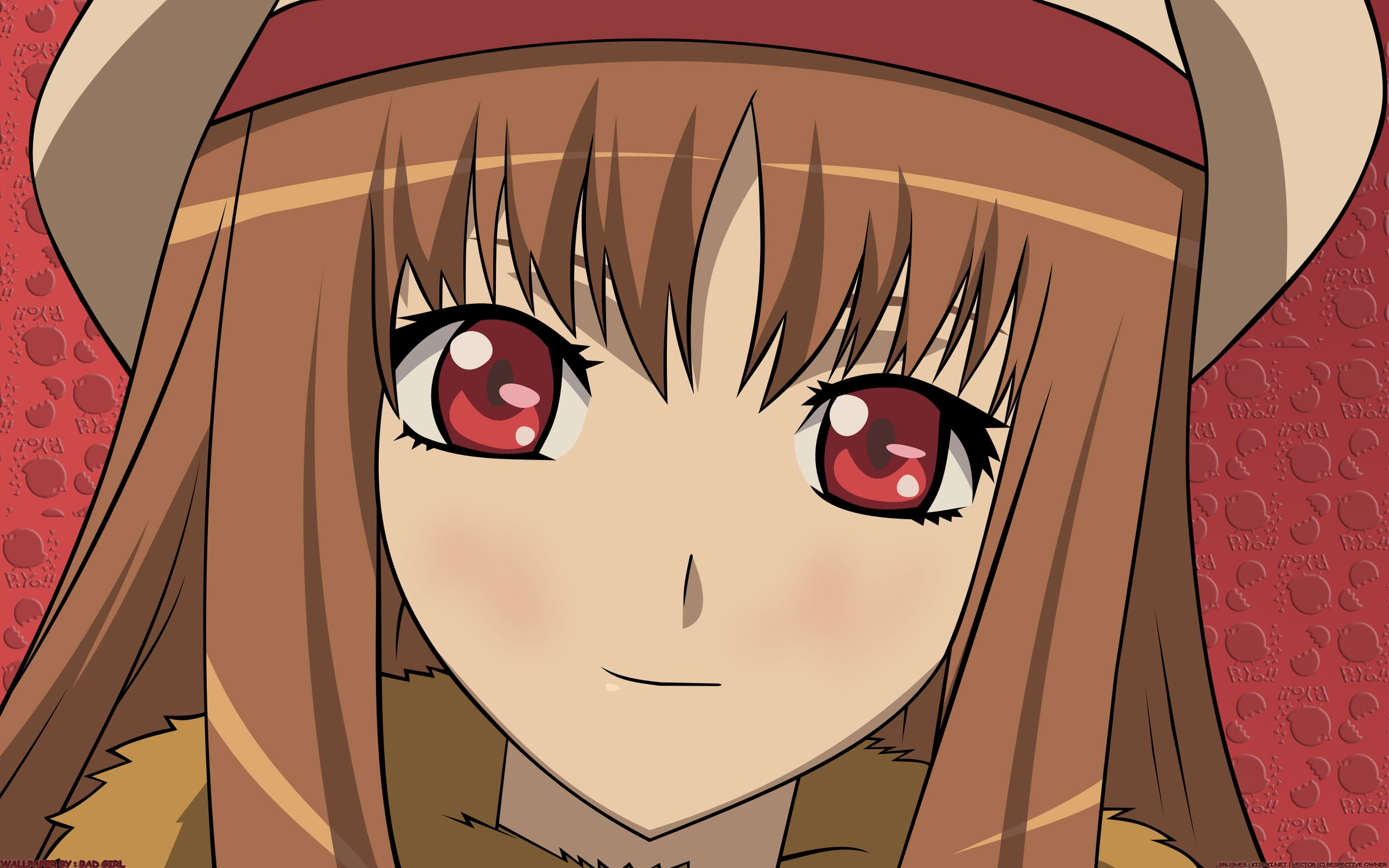 red eyes anime girl illustration