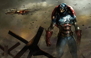 Captain America illustration, Captain America, Marvel Comics HD wallpaper