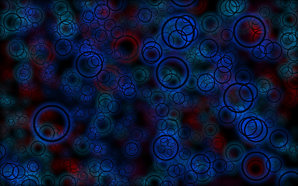 Circles,  Blue,  Neon,  Light HD wallpaper
