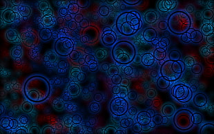Circles,  Blue,  Neon,  Light HD wallpaper