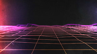 neon, synthwave, grid, lines HD wallpaper