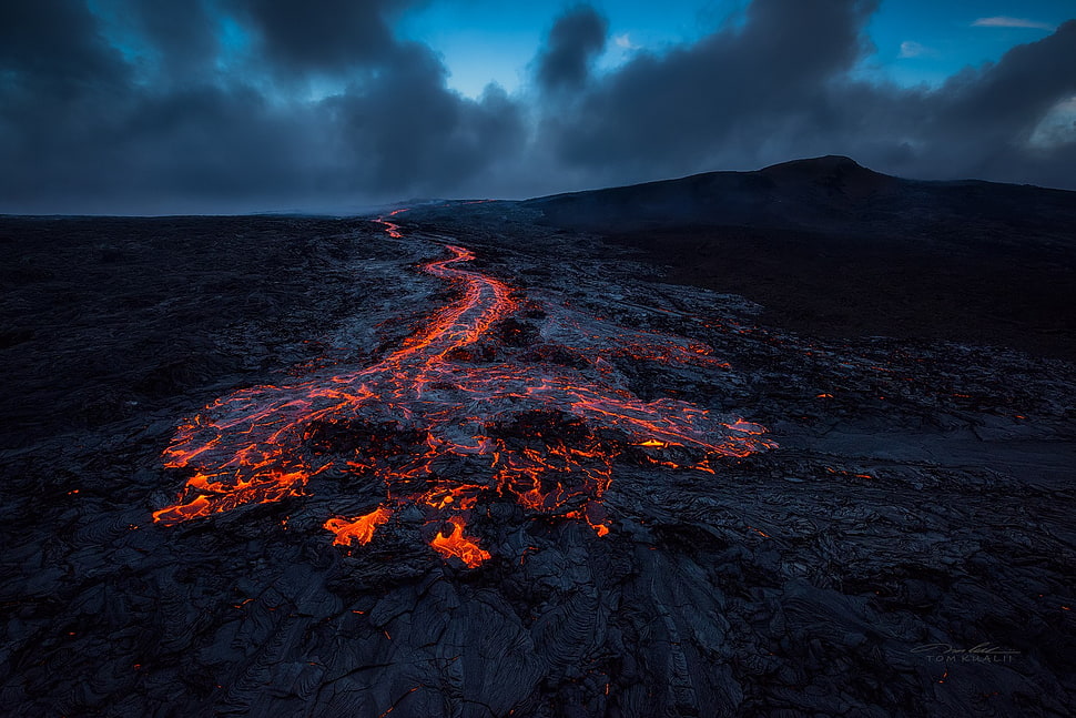 molten lava, nature, volcano, lava, Hawaii HD wallpaper