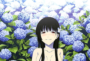 photo of girl anime character with black long hair