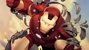 Iron Man illustration, Iron Man, Marvel Comics, superhero