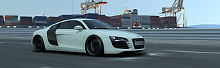white and black coupe, car, Audi R8, Gran Turismo 6, video games HD wallpaper