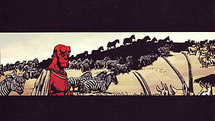 Hellboy with zebra's illustration