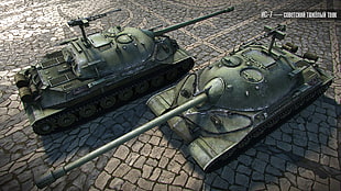 two green tanks, World of Tanks, tank, wargaming, video games HD wallpaper