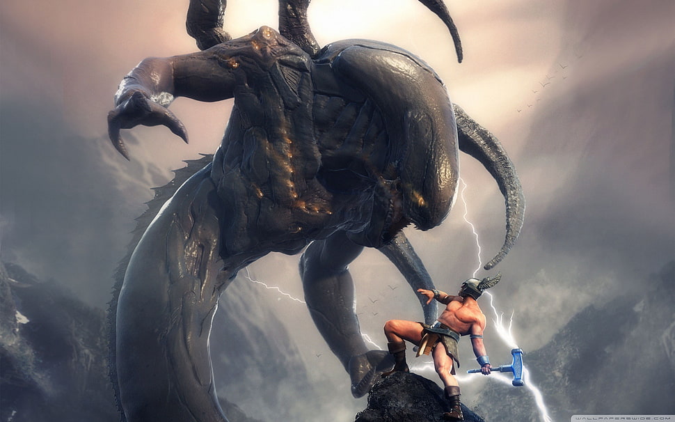 CGI, creature, fantasy art, warrior HD wallpaper
