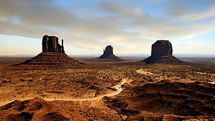 rock formation, desert, dirt, nature, Monument Valley HD wallpaper