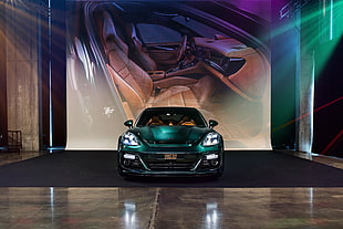 green car, Porsche Panamera Sport Turismo, GrandGT, TechArt HD wallpaper