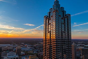 high-rise building during sunset