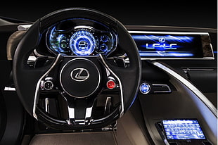 black Lexus steering wheel HD wallpaper