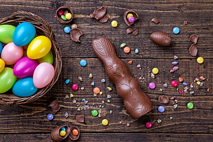 assorted-color easter eggs, Easter, eggs, candy HD wallpaper