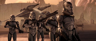 Star Wars stormtroopers illustration, Star Wars, clone trooper