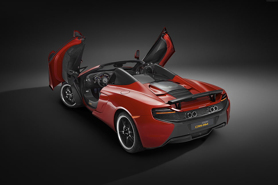 red and black sports car HD wallpaper