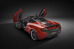 red and black sports car HD wallpaper