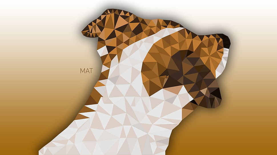 brown animal illustration, dog, animals, poly, low poly HD wallpaper