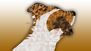 brown animal illustration, dog, animals, poly, low poly