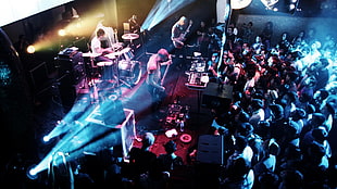 aerial photo of group of people on stage