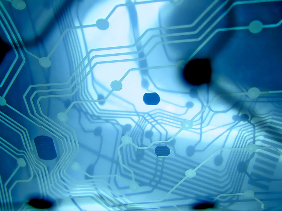 white and black corded computer mouse, digital art, circuits, technology HD wallpaper