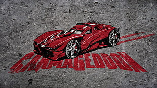 red car digital wallpaper, Carmageddon