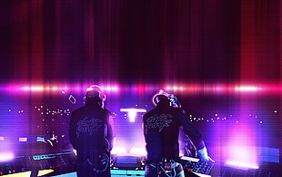 two men's black shirts, Daft Punk, music HD wallpaper