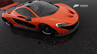 red and black supercar, Forza, McLaren P1, car, Forza Motorsport 6 HD wallpaper