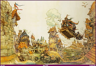 castle illustration, Discworld, fantasy art