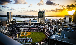 green and black metal frame, baseball, stadium, San Diego Padres HD wallpaper