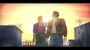 two men with jacket painting, shenmue, Sega, Dreamcast, video games HD wallpaper