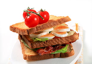 Tomato Egg and Bacon sandwich HD wallpaper