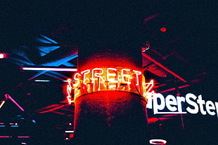 red Street neon signage HD wallpaper
