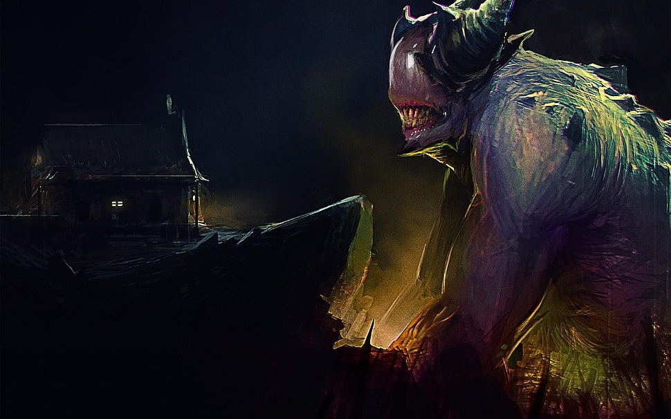 Alien digital wallpaper, artwork, horror, creature HD wallpaper