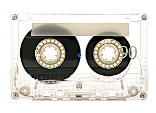 black cassette tape, tape, cassette, white background HD wallpaper