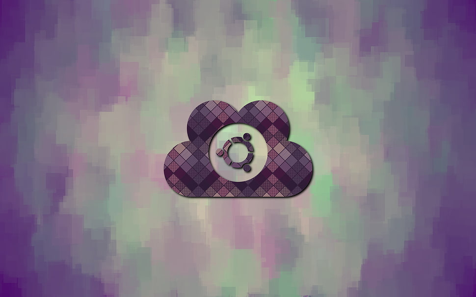 purple and black wall decor, Ubuntu, clouds, violet, Linux HD wallpaper