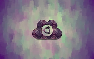 purple and black wall decor, Ubuntu, clouds, violet, Linux