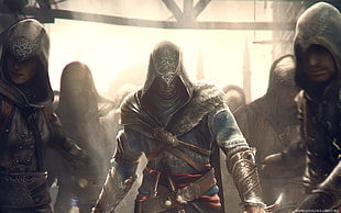 Assassin's Creed Unity poster, Assassin's Creed, Assassin's Creed: Revelations, Ezio Auditore da Firenze HD wallpaper