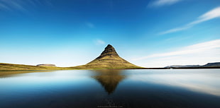 mountain and body of water, lake, mountains, Iceland, landscape HD wallpaper