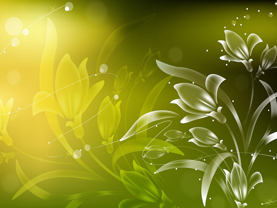 gray flowers digital wallpaper HD wallpaper