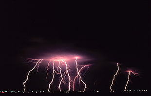 Lightning time lapse photography HD wallpaper