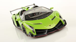 green and black sports car, car, vehicle, green cars, Lamborghini Veneno HD wallpaper