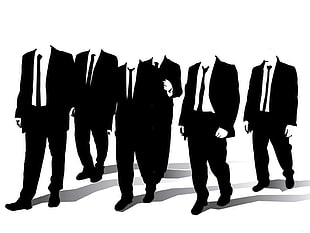 group of person in black suit jacket artwork, suits, simple, Reservoir Dogs, movies HD wallpaper
