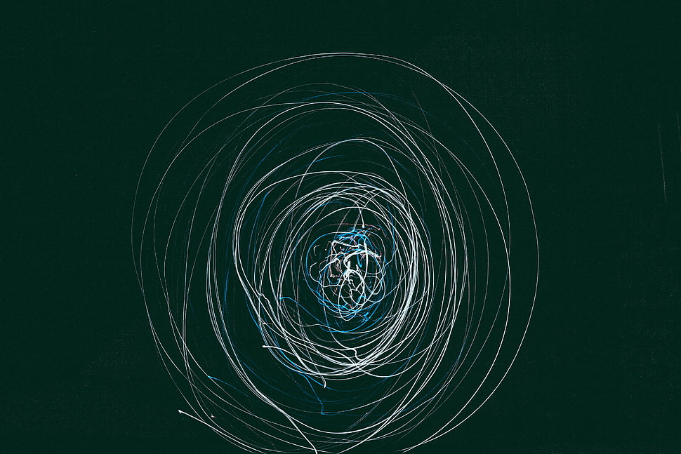 white swirl graphic, Exposure, Circles, Lines HD wallpaper