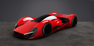 concept of red and black sports coupe HD wallpaper